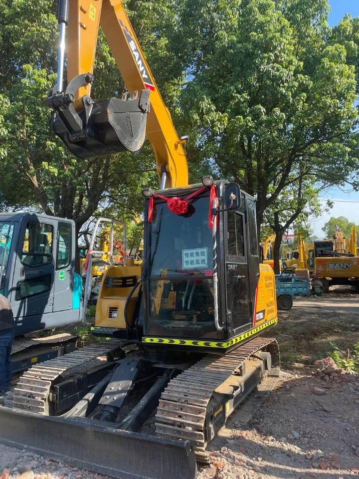 2024 Sany SY75C mini excavator, front three-quarter view
