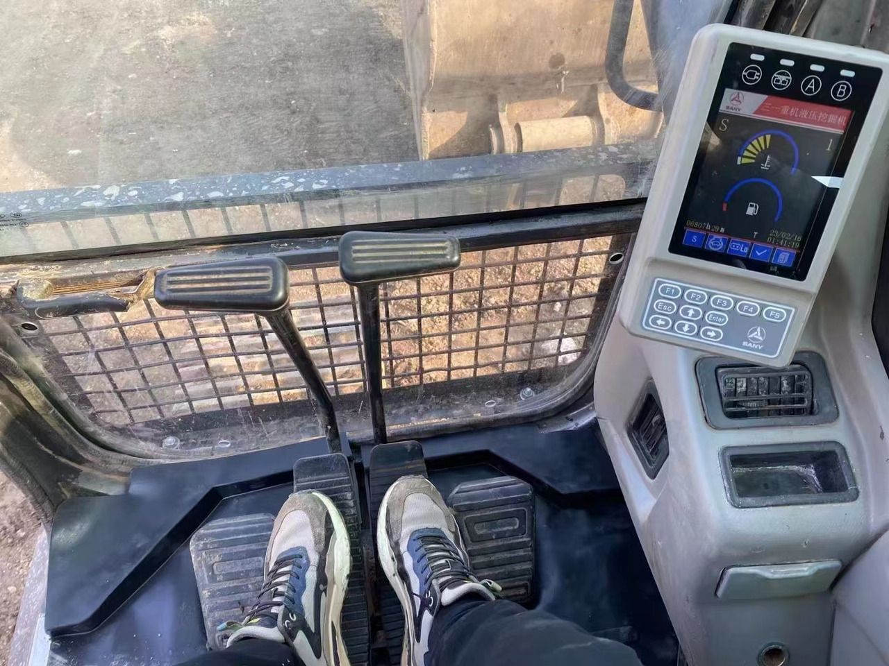 2019 Sany SY365H crawler excavator interior cab view