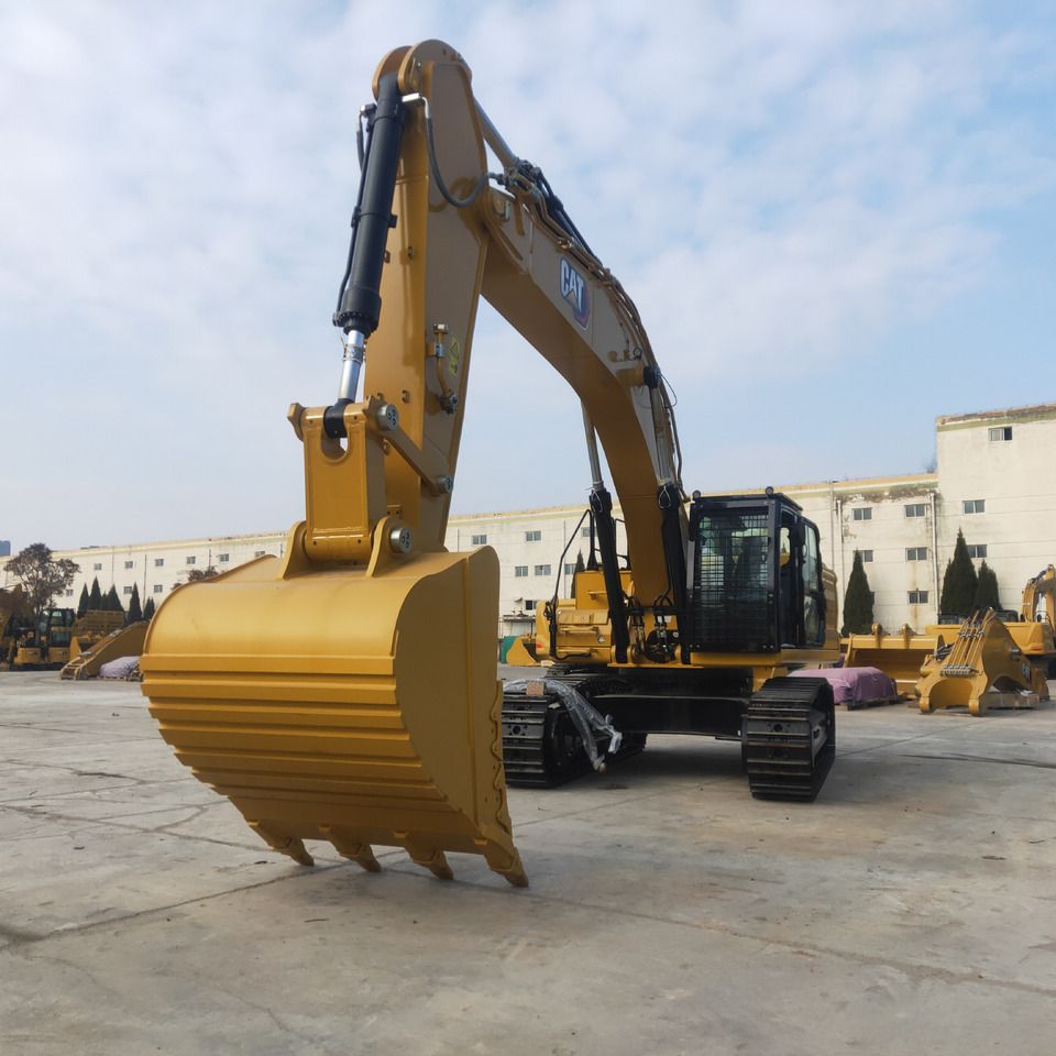 2026 Caterpillar 350 crawler excavator, front three-quarter view 2026 Caterpillar 350 crawler excavator, front three-quarter view