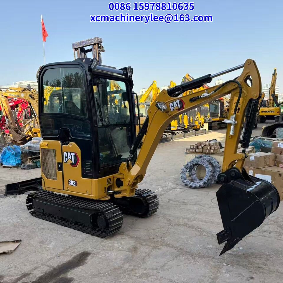 2024 Caterpillar 302 mini excavator, three-quarter view 2024 Caterpillar 302 mini excavator, three-quarter view