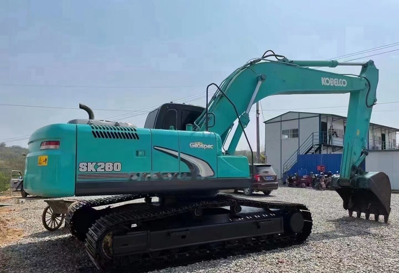 2016 Kobelco SK260 crawler excavator, rear three-quarter view 2016 Kobelco SK260 crawler excavator, rear three-quarter view