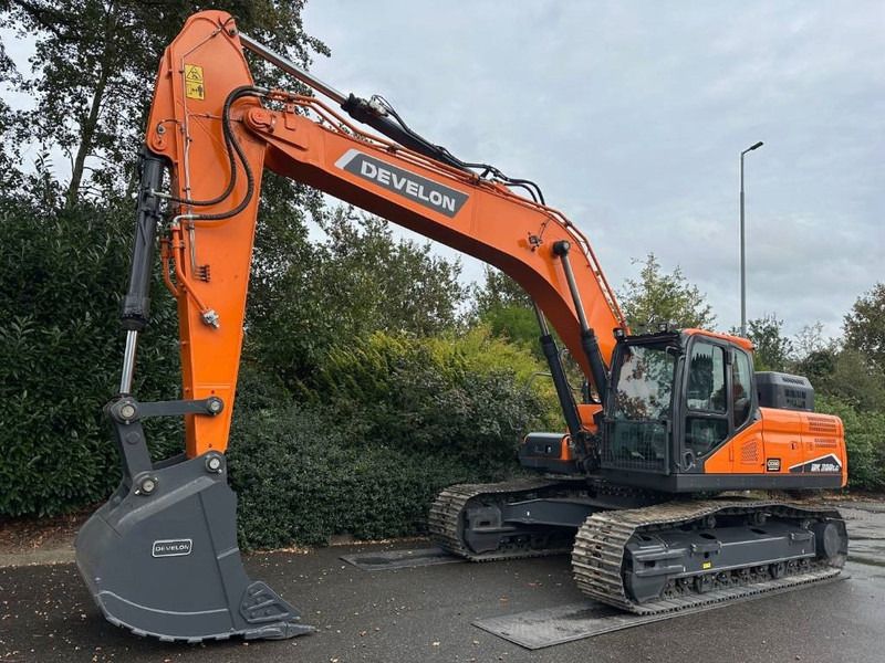 2025 Develon DX300LC-7M crawler excavator, side profile view