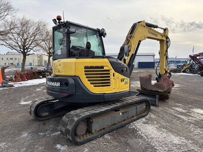 2018 Yanmar VIO80-1 mini excavator, rear three-quarter view 2018 Yanmar VIO80-1 mini excavator, rear three-quarter view