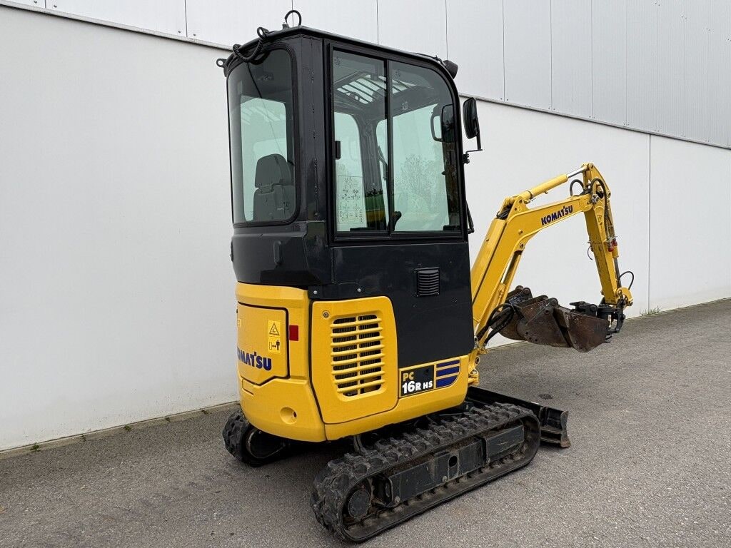 2022 Komatsu PC16R-3HS mini excavator, rear three-quarter view