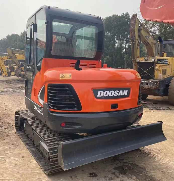 2020 Doosan DX60 crawler excavator, rear three-quarter view 2020 Doosan DX60 crawler excavator, rear three-quarter view