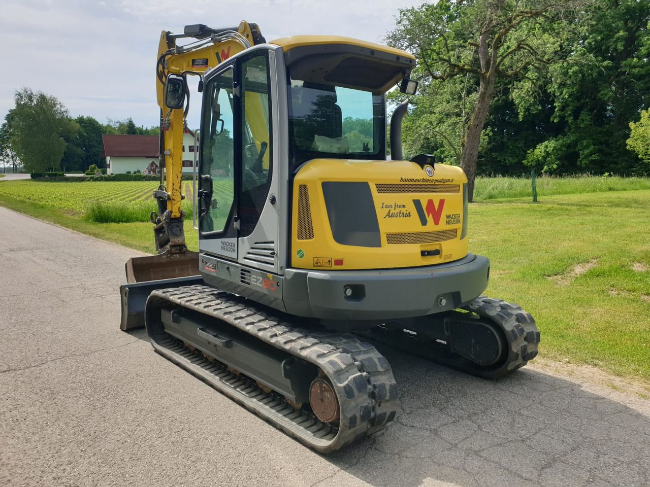 2021 Wacker Neuson EZ80 mini excavator, rear three-quarter view 2021 Wacker Neuson EZ80 mini excavator, rear three-quarter view