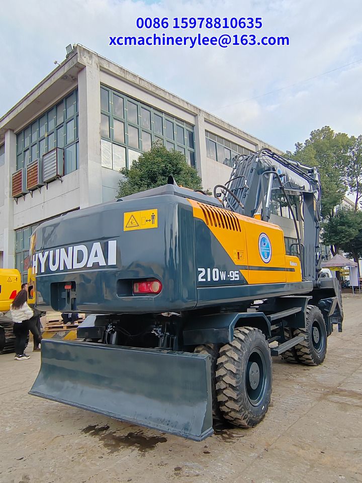 2024 Hyundai R210W-9S wheel excavator, rear three-quarter view