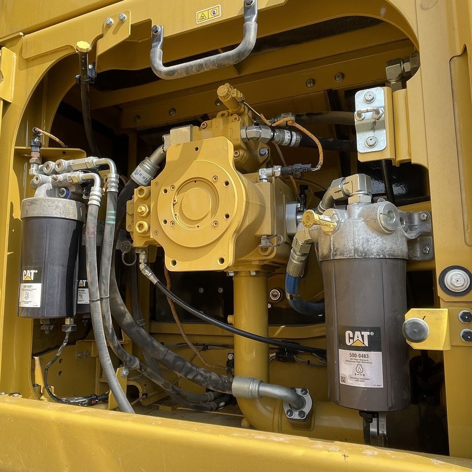 2021 Caterpillar 349 crawler excavator engine compartment detail 2021 Caterpillar 349 crawler excavator engine compartment detail