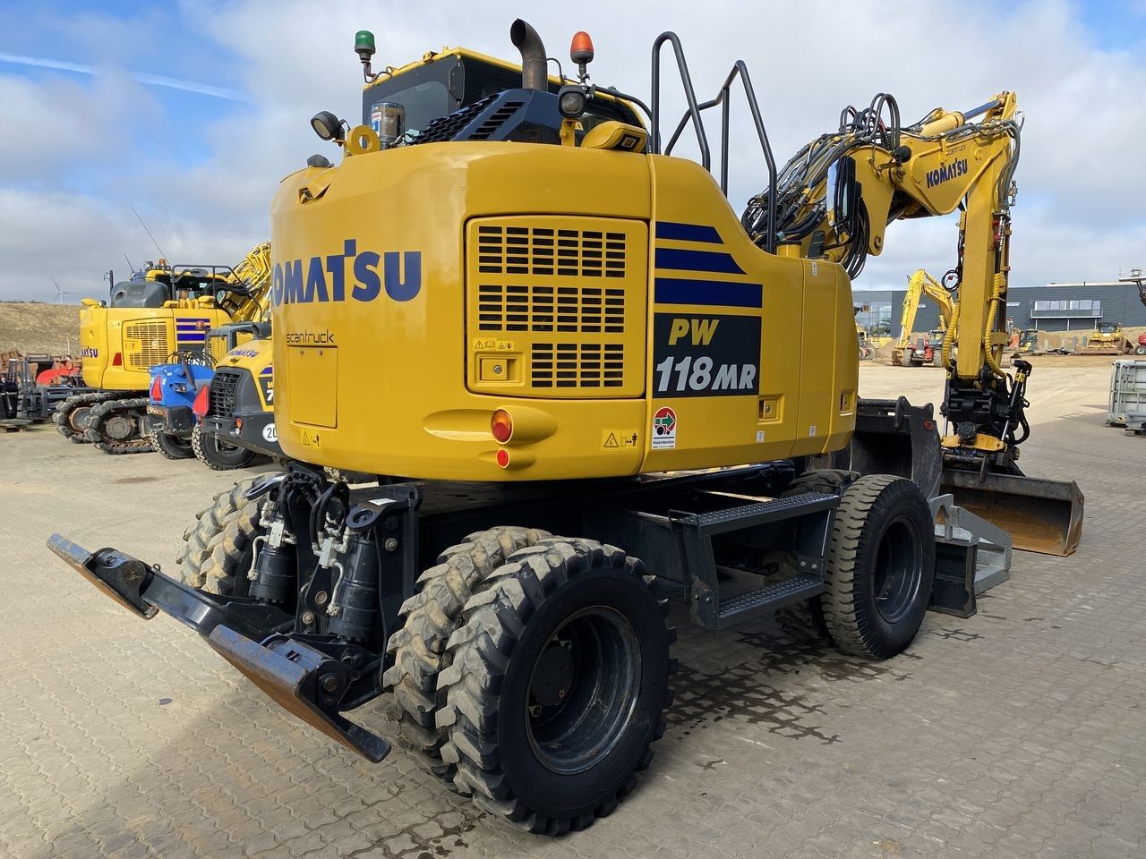 2019 Komatsu PW118MR-11 wheel excavator, rear three-quarter view