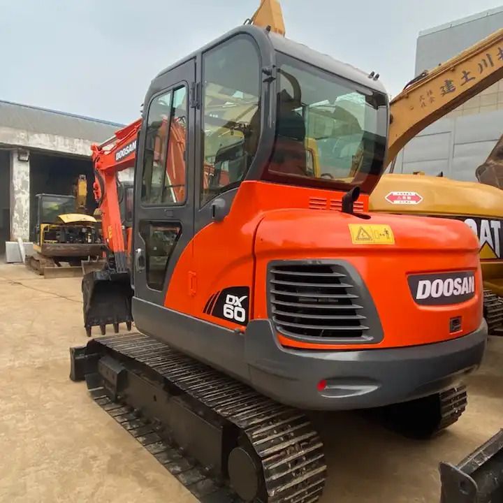 2019 Doosan DX60 crawler excavator, rear three-quarter view