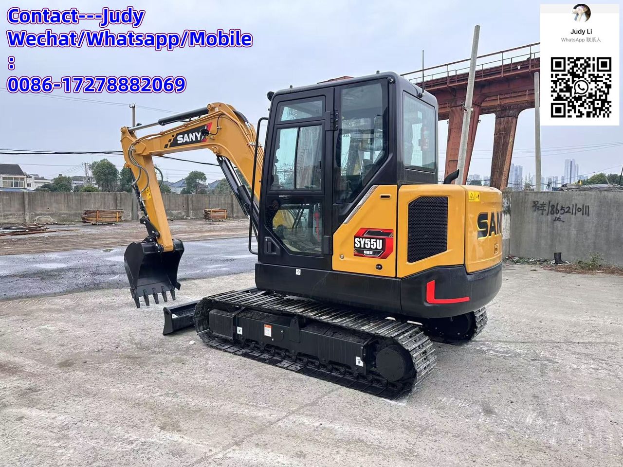 2026 Sany SY55U mini excavator, three-quarter view 2026 Sany SY55U mini excavator, three-quarter view