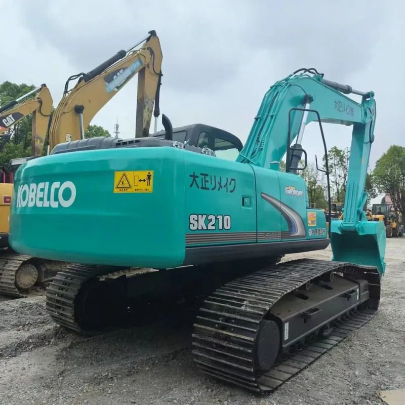 2019 Kobelco SK210 crawler excavator, rear three-quarter view 2019 Kobelco SK210 crawler excavator, rear three-quarter view