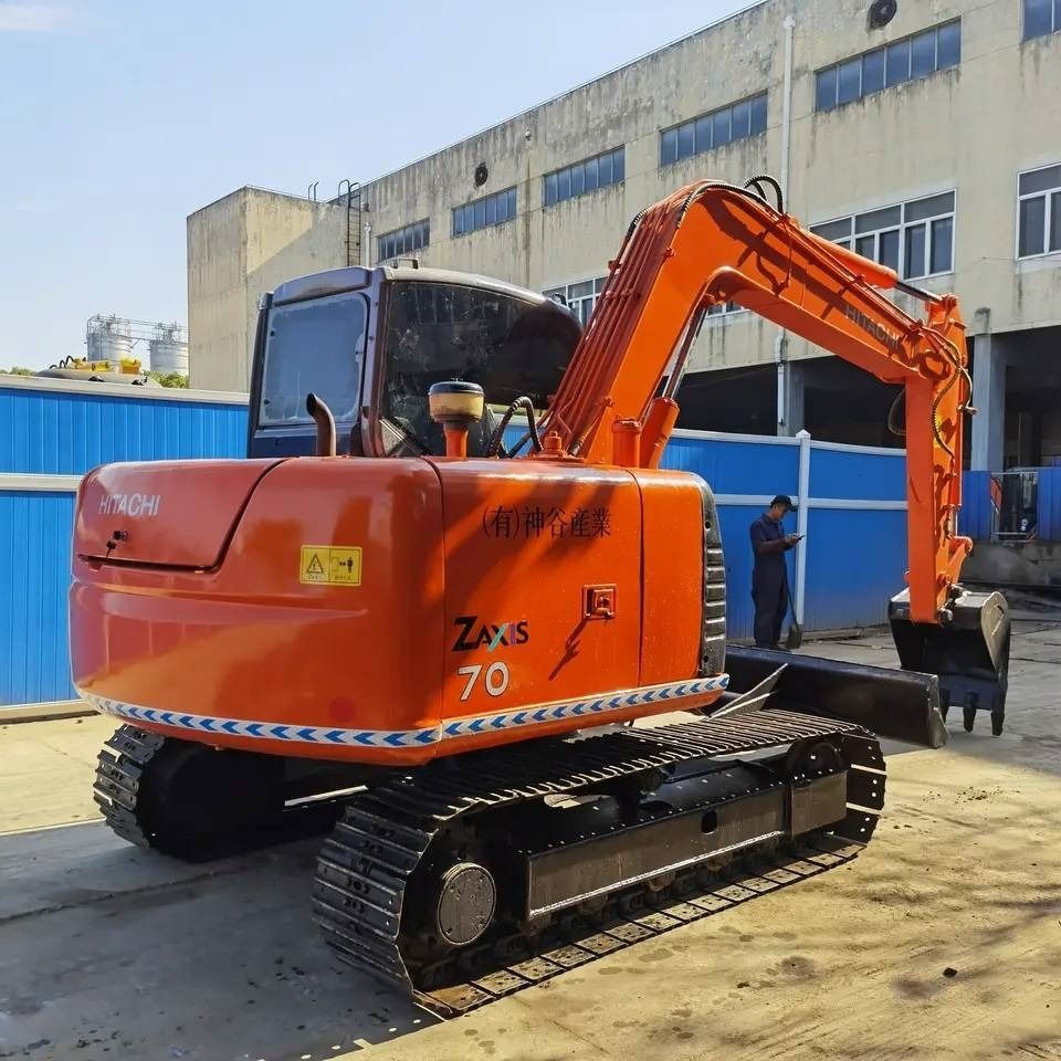 2024 Hitachi Zaxis 70 mini excavator, rear three-quarter view