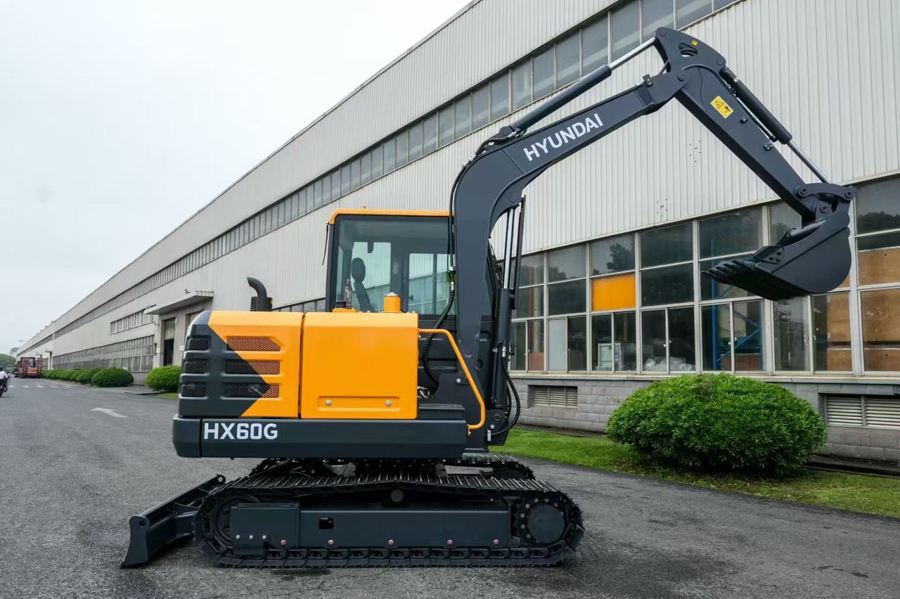 2026 Hyundai HX60G mini excavator, side view 2026 Hyundai HX60G mini excavator, side view