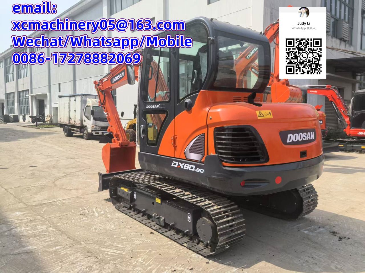 2023 Doosan DX60-9C mini excavator, rear three-quarter view 2023 Doosan DX60-9C mini excavator, rear three-quarter view