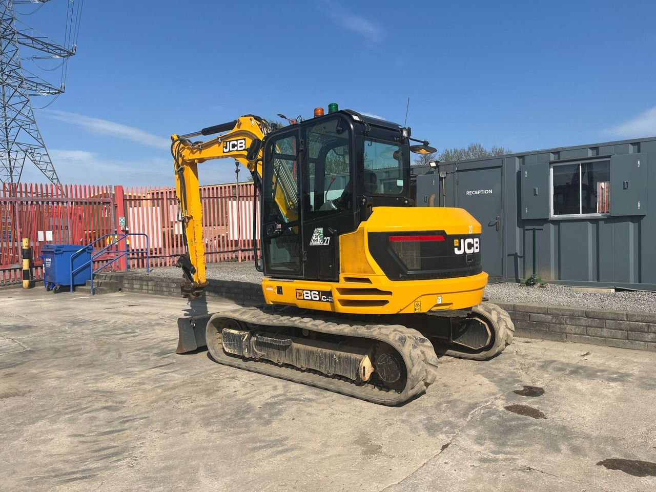 2022 JCB 86C-2 mini excavator, rear three-quarter view 2022 JCB 86C-2 mini excavator, rear three-quarter view