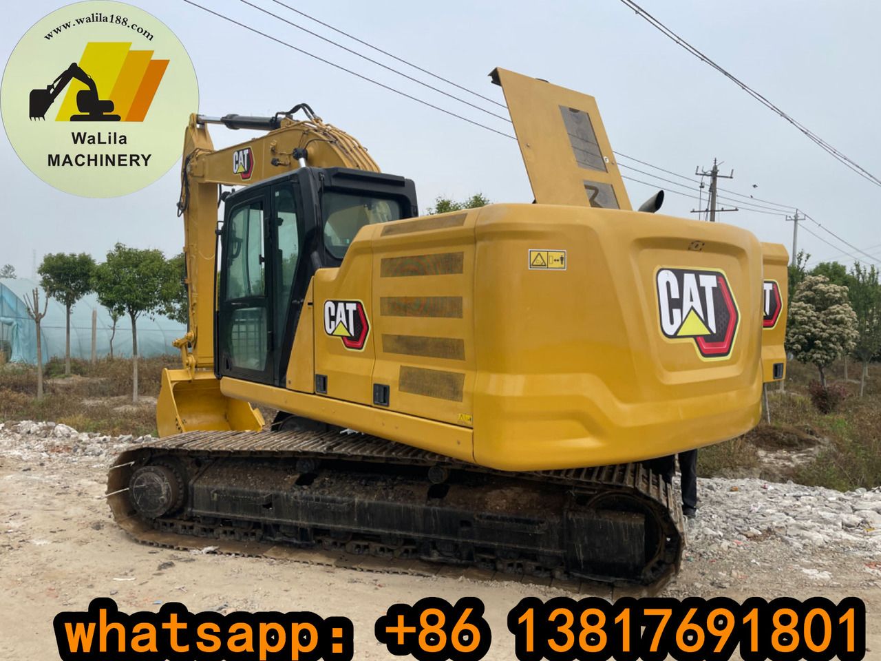 2023 Caterpillar 320 crawler excavator, rear three-quarter view 2023 Caterpillar 320 crawler excavator, rear three-quarter view