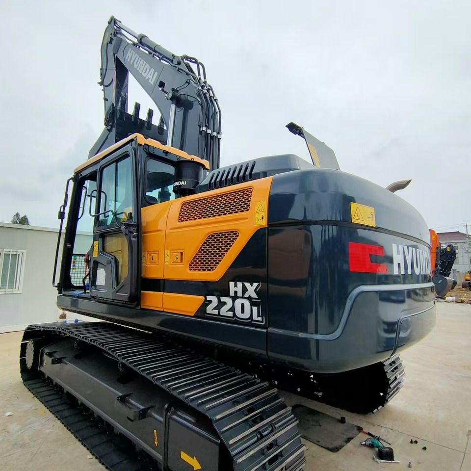 2026 Hyundai HX220L crawler excavator, rear three-quarter view 2026 Hyundai HX220L crawler excavator, rear three-quarter view