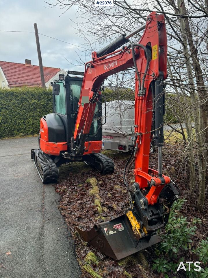2020 Kubota U36-4 mini excavator, front three-quarter view