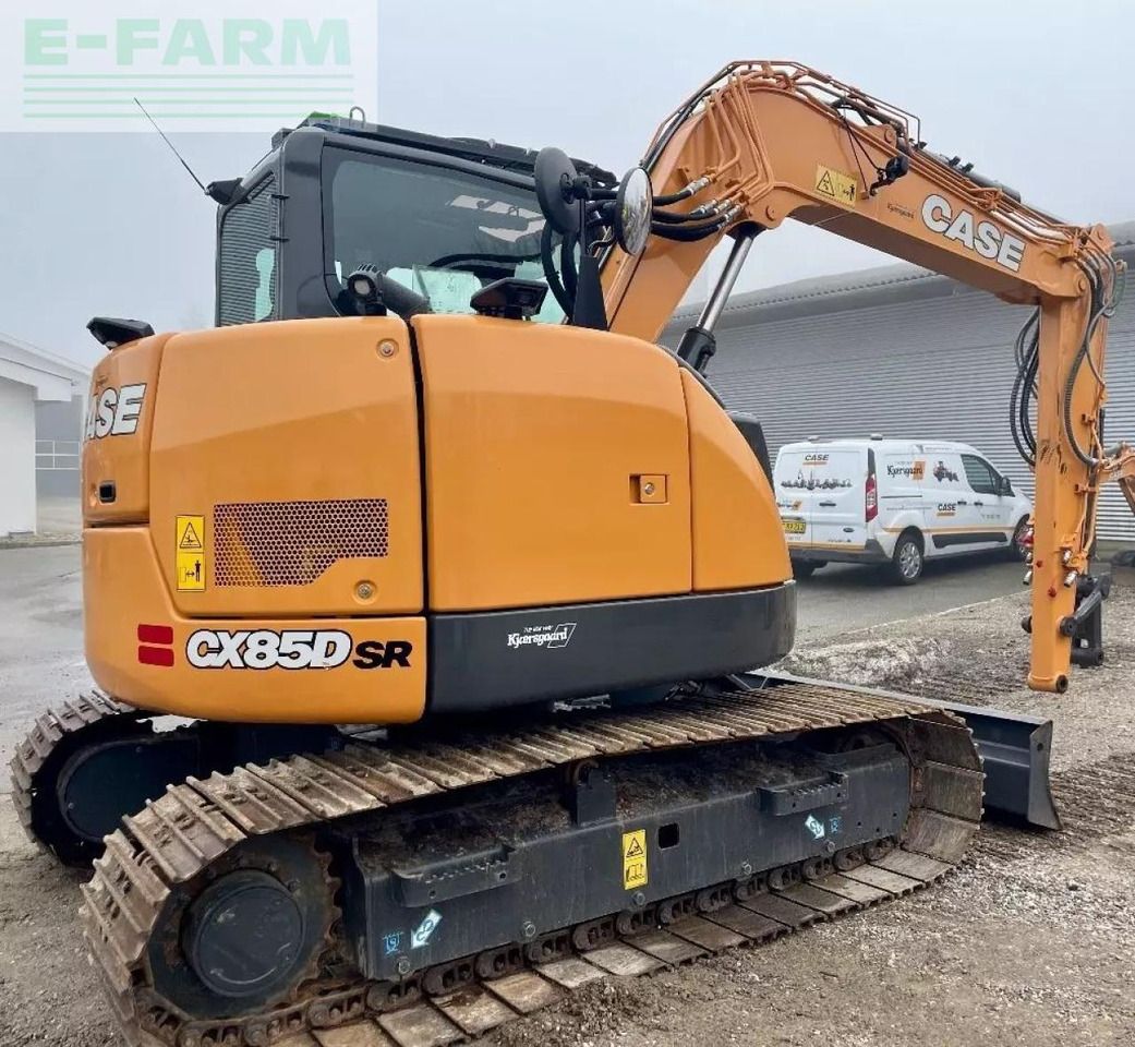 2023 CASE CX85D SR mini excavator, rear three-quarter view 2023 CASE CX85D SR mini excavator, rear three-quarter view