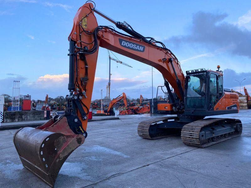 2021 Doosan DX225LC crawler excavator, side profile view