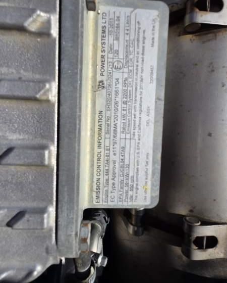2013 JCB JS130LC crawler excavator engine emission plate 2013 JCB JS130LC crawler excavator engine emission plate