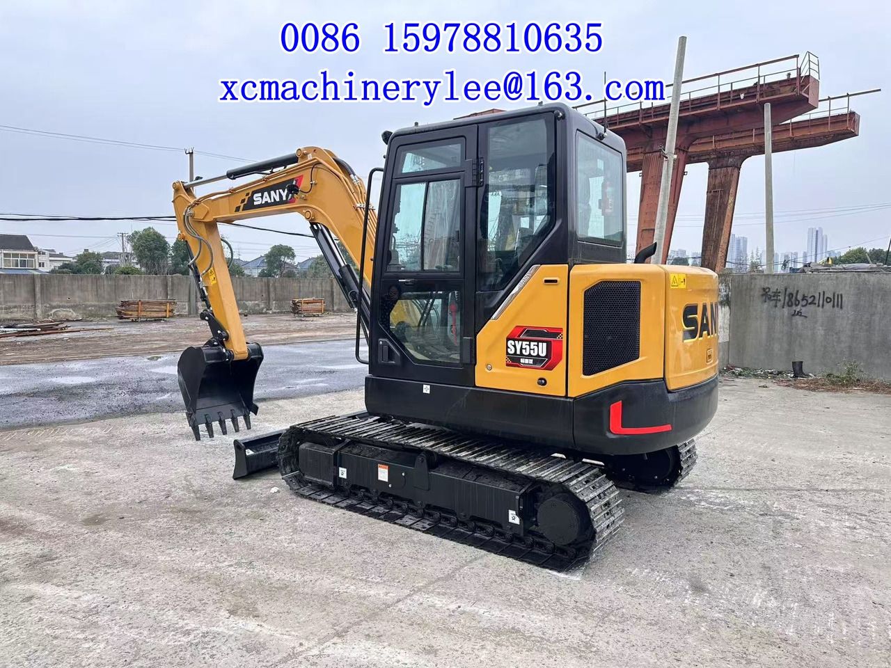 2023 Sany SY55U mini excavator, rear three-quarter view 2023 Sany SY55U mini excavator, rear three-quarter view