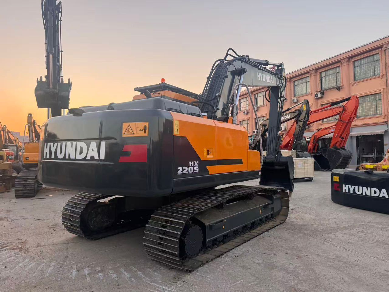 2022 Hyundai HX 220S crawler excavator, rear three-quarter view