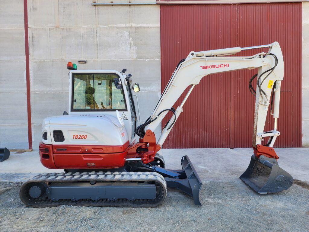 2018 Takeuchi TB260 mini excavator, side profile view