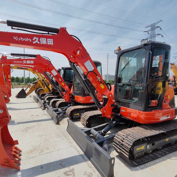 Kubota U55-4 mini excavator, front three-quarter view Kubota U55-4 mini excavator, front three-quarter view