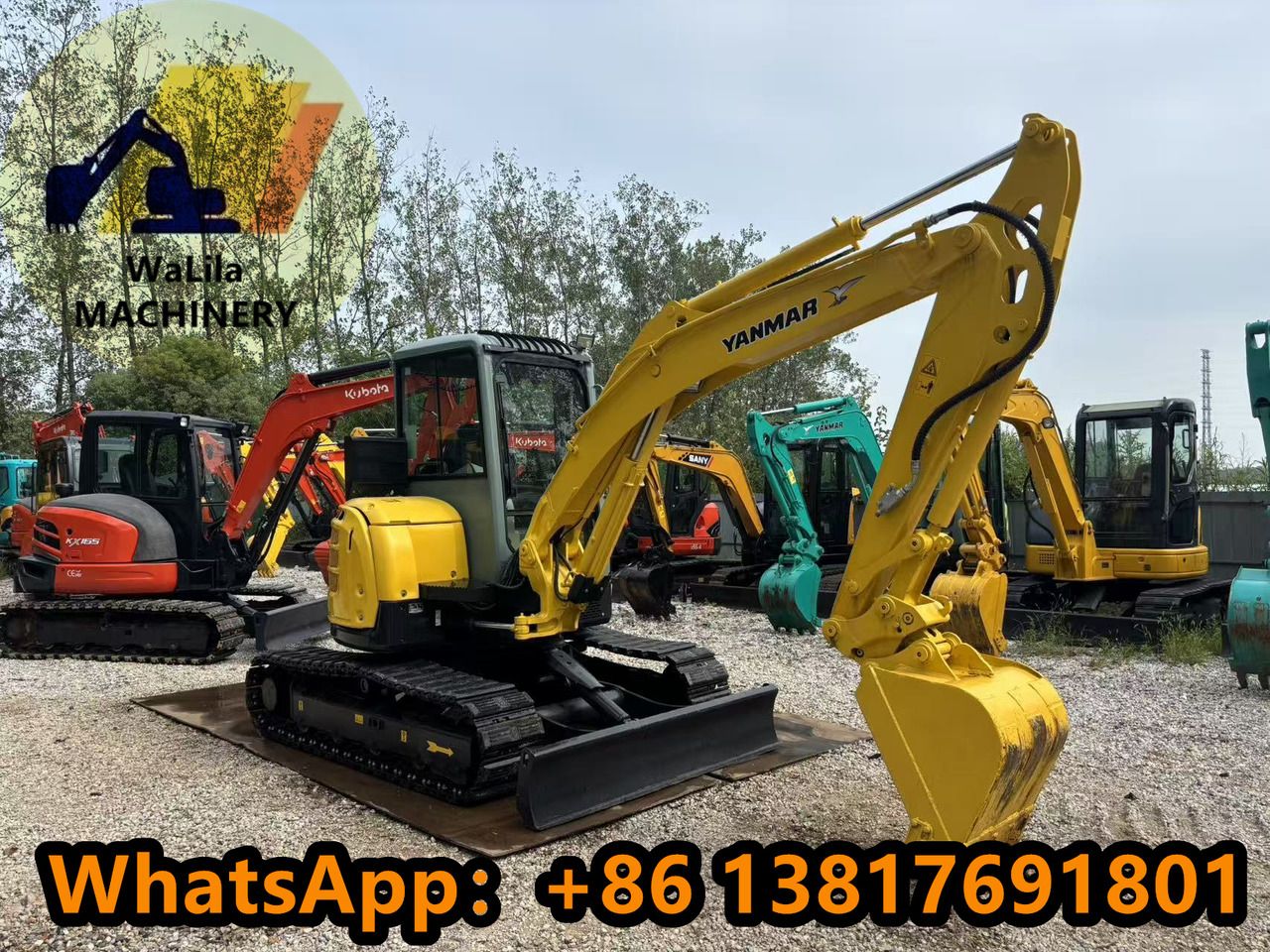 2023 Yanmar VIO55 mini excavator, front three-quarter view 2023 Yanmar VIO55 mini excavator, front three-quarter view
