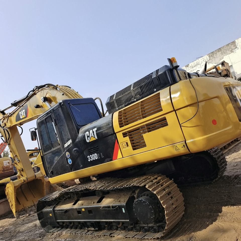 2021 Caterpillar 330D2 L crawler excavator, rear three-quarter view