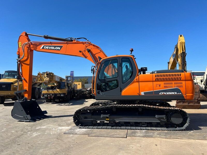2026 Develon DX220 LCA crawler excavator, side view