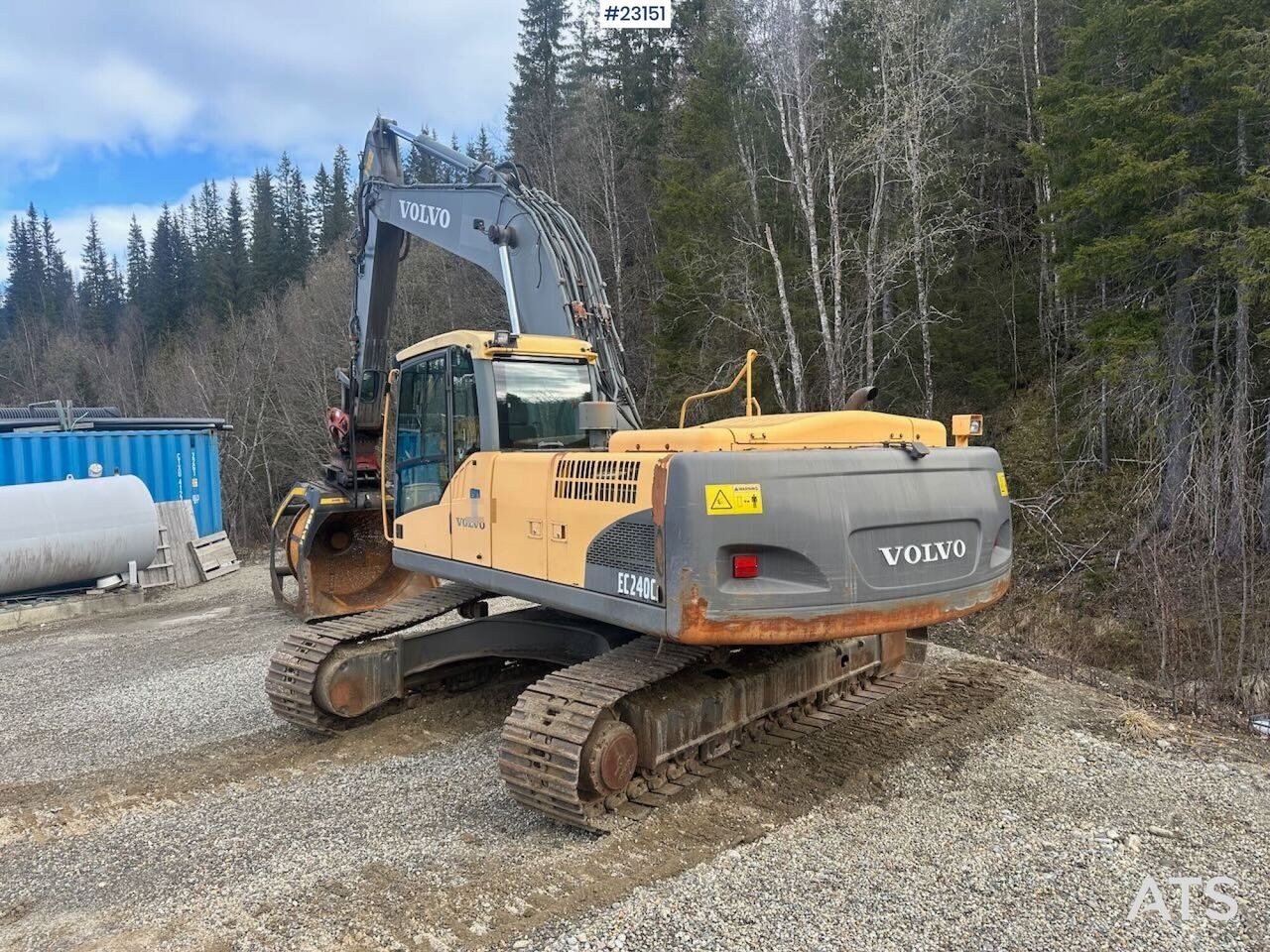 2008 Volvo EC240CL crawler excavator, rear three-quarter view