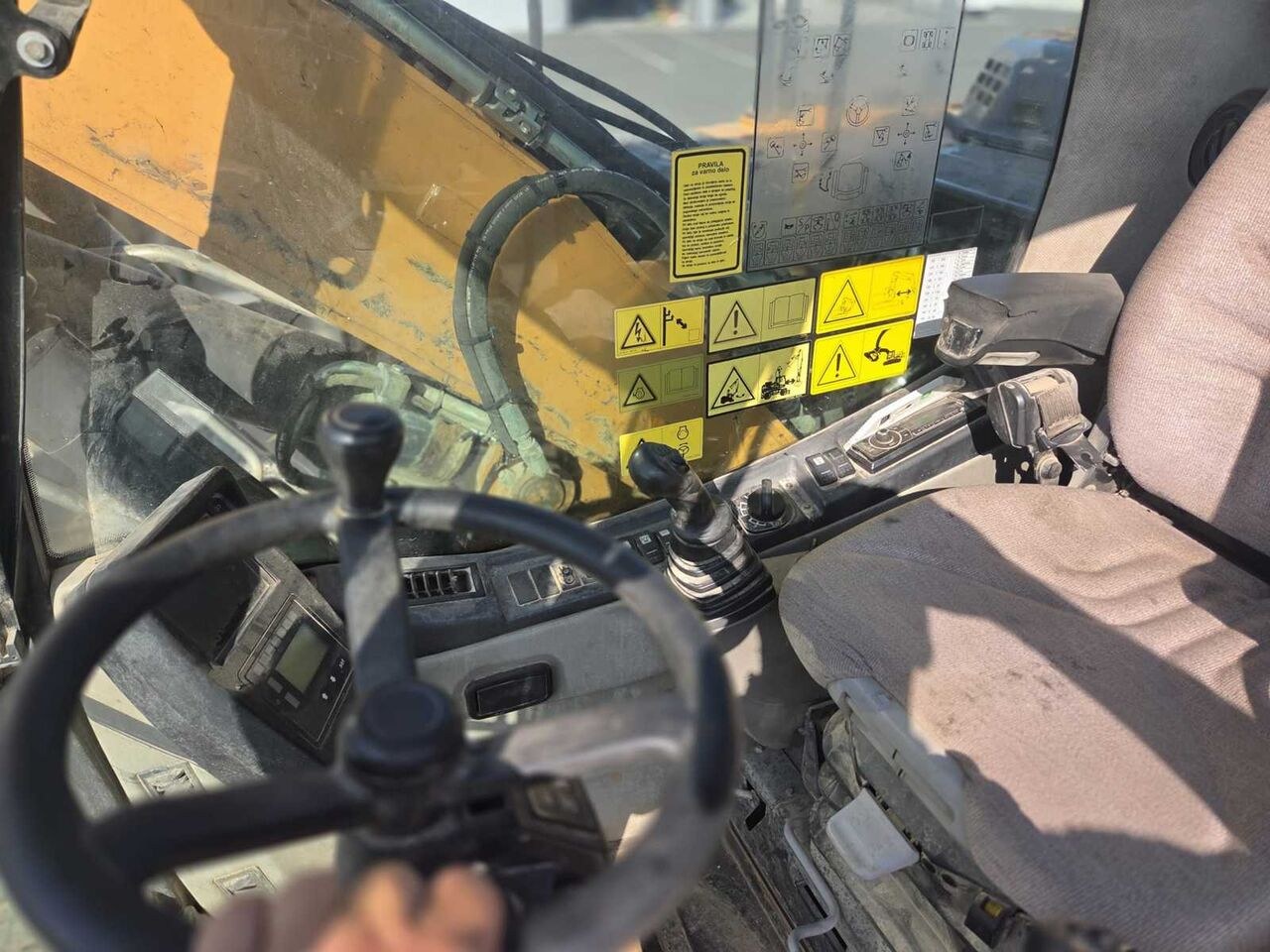 CASE WX148 wheel excavator interior cab view CASE WX148 wheel excavator interior cab view