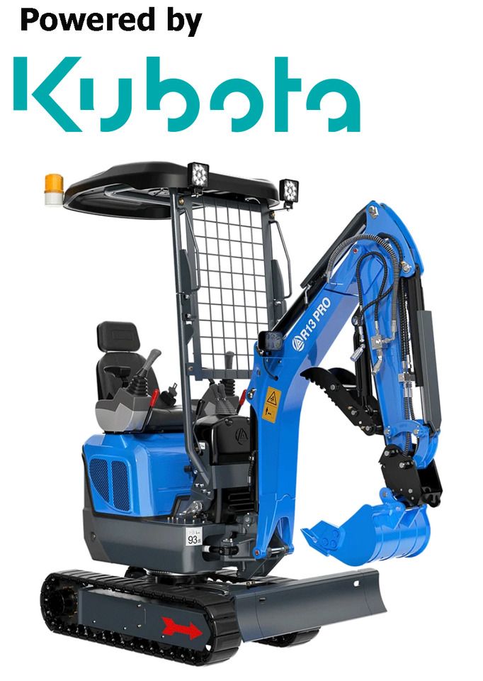 2026 Kubota R13 PRO mini excavator, side view