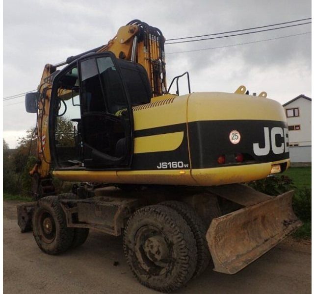 2011 JCB JS160W wheel excavator, rear three-quarter view