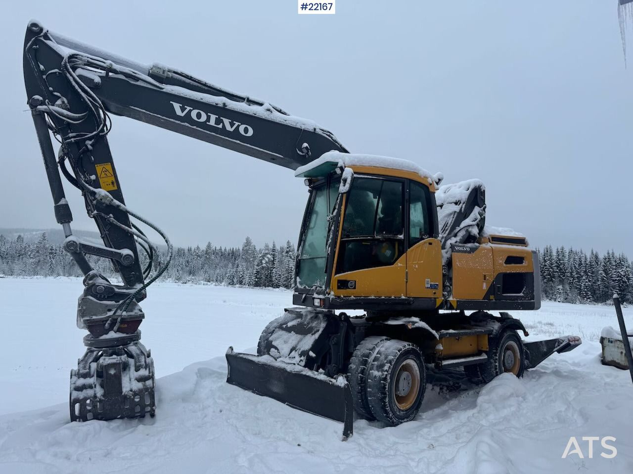 2014 Volvo EW160D wheel excavator, side profile view 2014 Volvo EW160D wheel excavator, side profile view