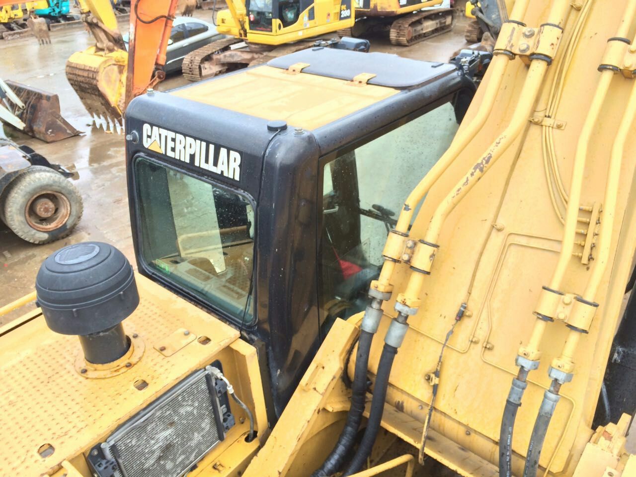 2019 Caterpillar 345D crawler excavator cab view