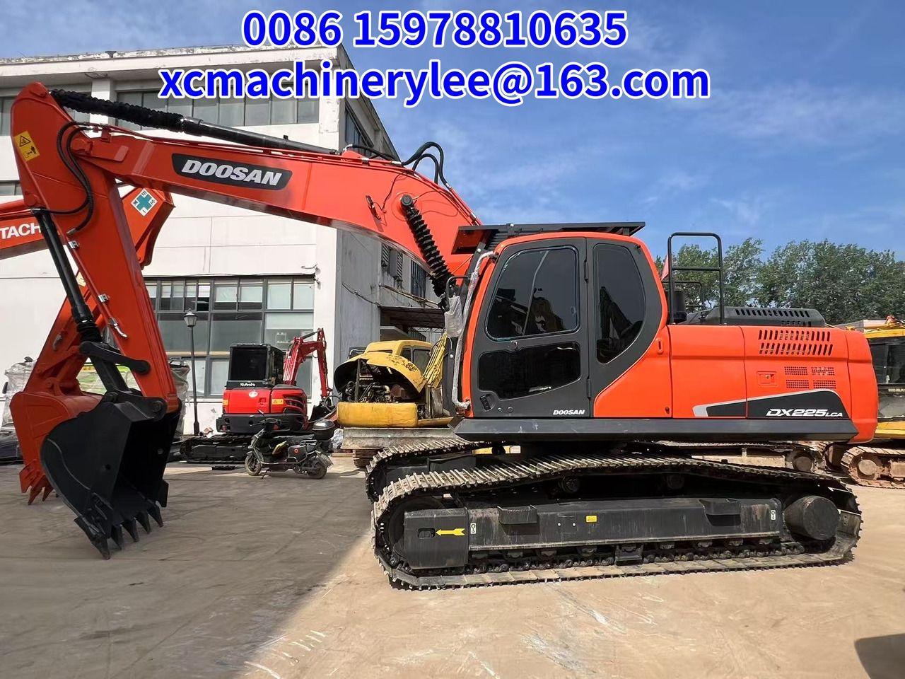 2023 Doosan DX225LCA crawler excavator, side view