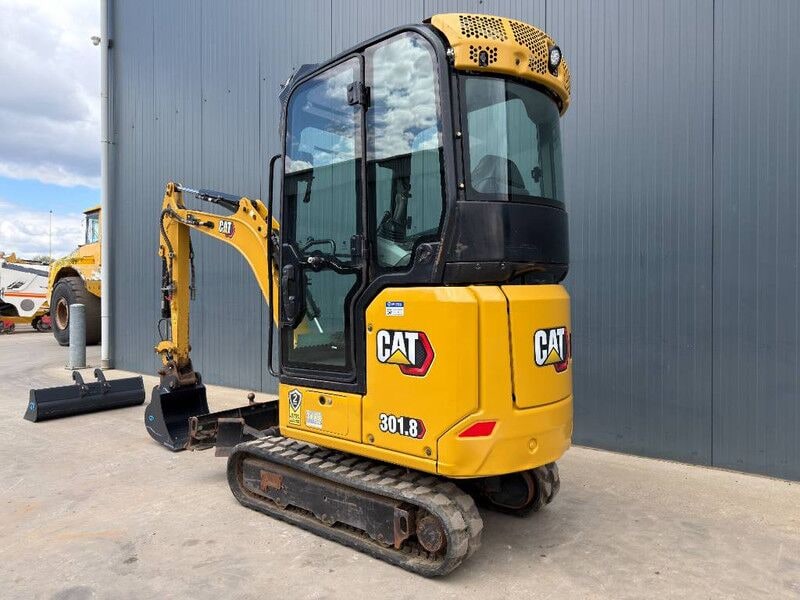 2021 Caterpillar 301.8 mini excavator, rear three-quarter view