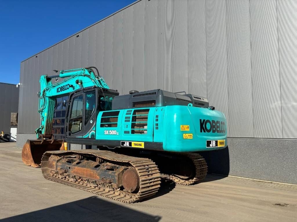 2020 Kobelco SK500LC-10 crawler excavator, rear three-quarter view 2020 Kobelco SK500LC-10 crawler excavator, rear three-quarter view