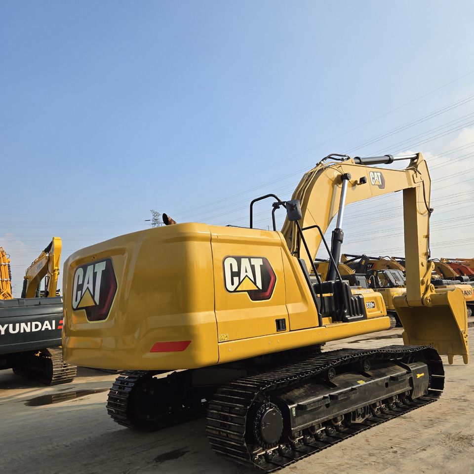 2022 Caterpillar 330GC crawler excavator, rear three-quarter view