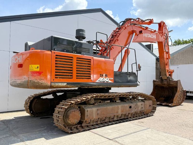 2018 Hitachi Zaxis 490LCH crawler excavator, rear three-quarter view