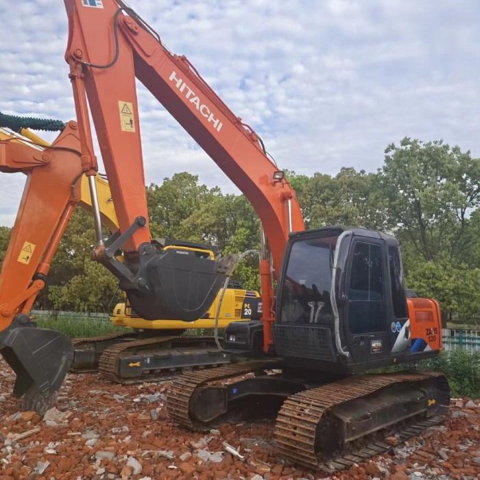 2021 Hitachi ZX120 crawler excavator, front three-quarter view