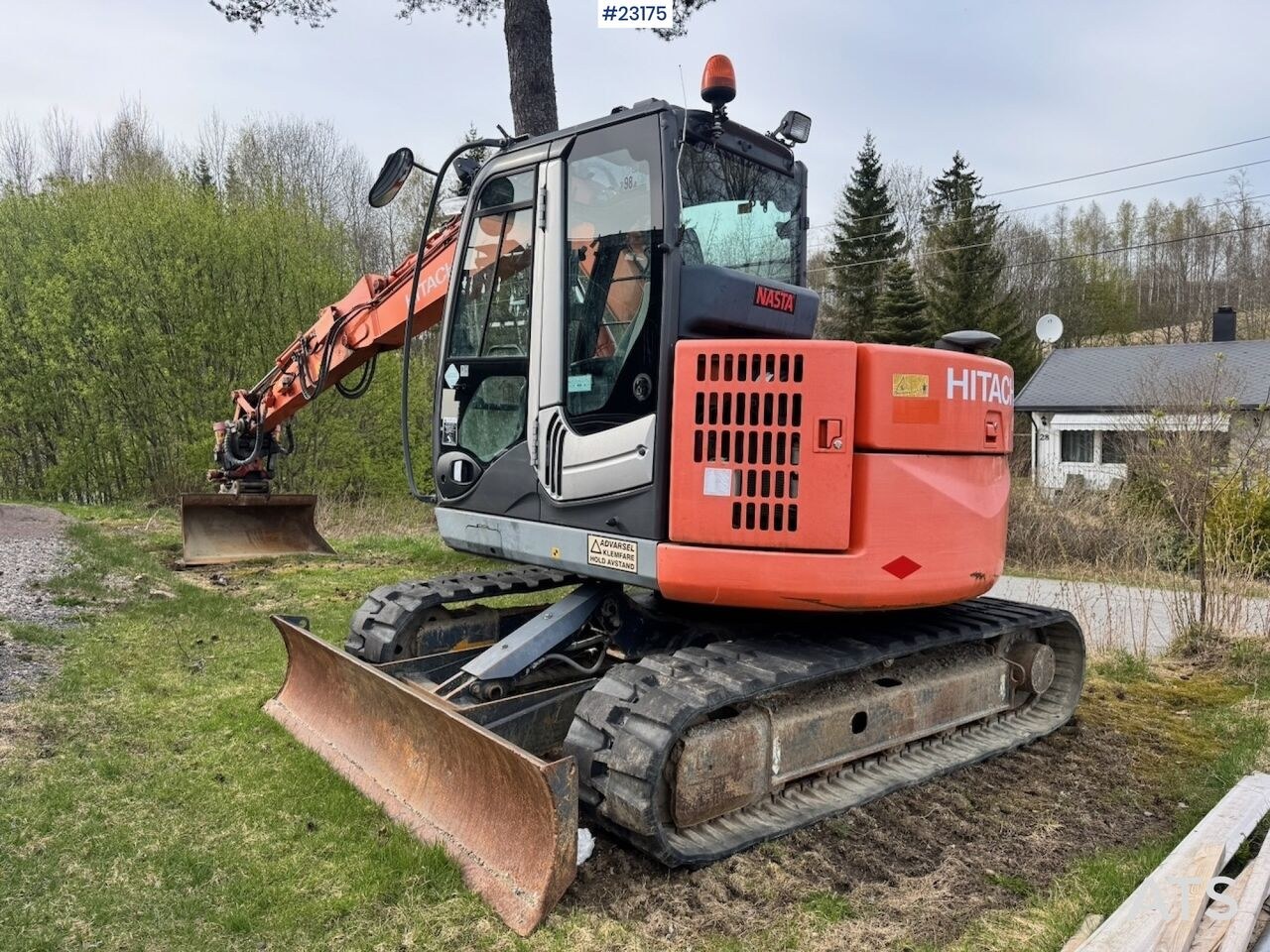 2012 Hitachi ZX85US-3 crawler excavator, rear three-quarter view