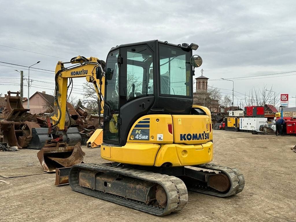 2017 Komatsu PC45 MR mini excavator, rear three-quarter view 2017 Komatsu PC45 MR mini excavator, rear three-quarter view