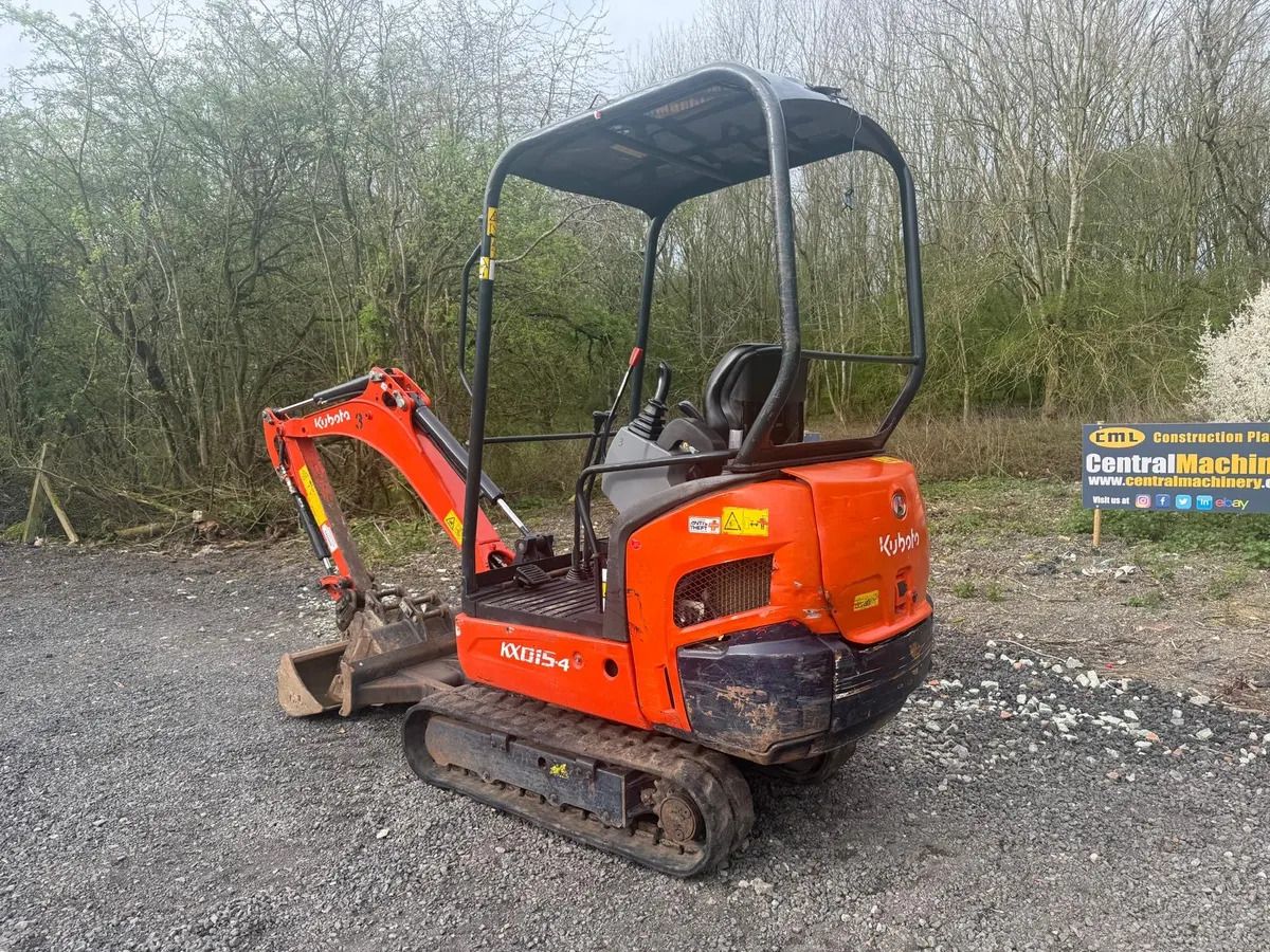 2022 Kubota KX015-4 mini excavator, rear three-quarter view