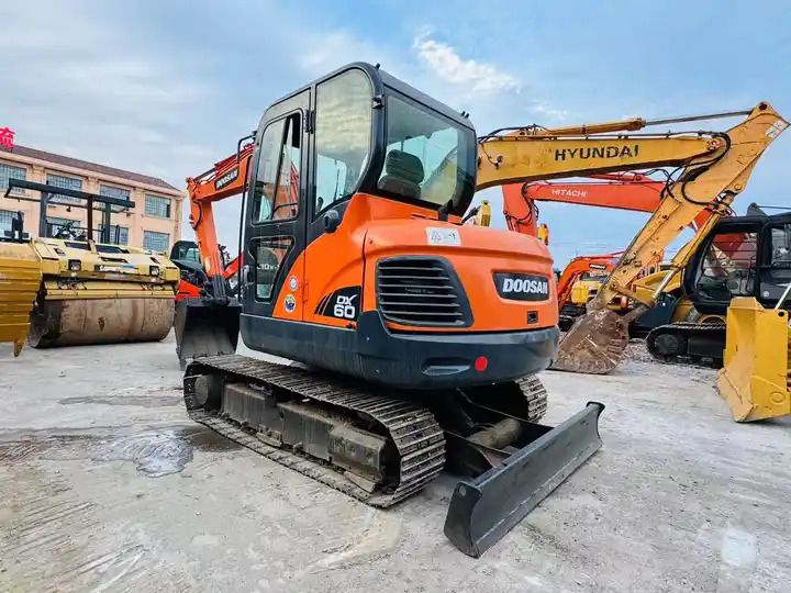 2020 Doosan DX60 crawler excavator, front three-quarter view 2020 Doosan DX60 crawler excavator, front three-quarter view