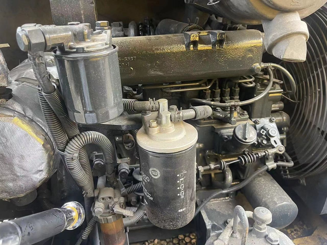 2022 Komatsu 56-7 crawler excavator engine compartment detail